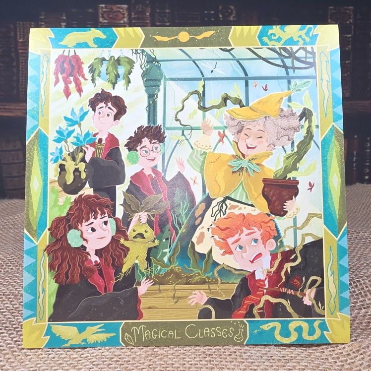 Magical Classes Litjoy Print, Semi Gloss Finish 5" x 5" Harry Potter, Ron, Hermi