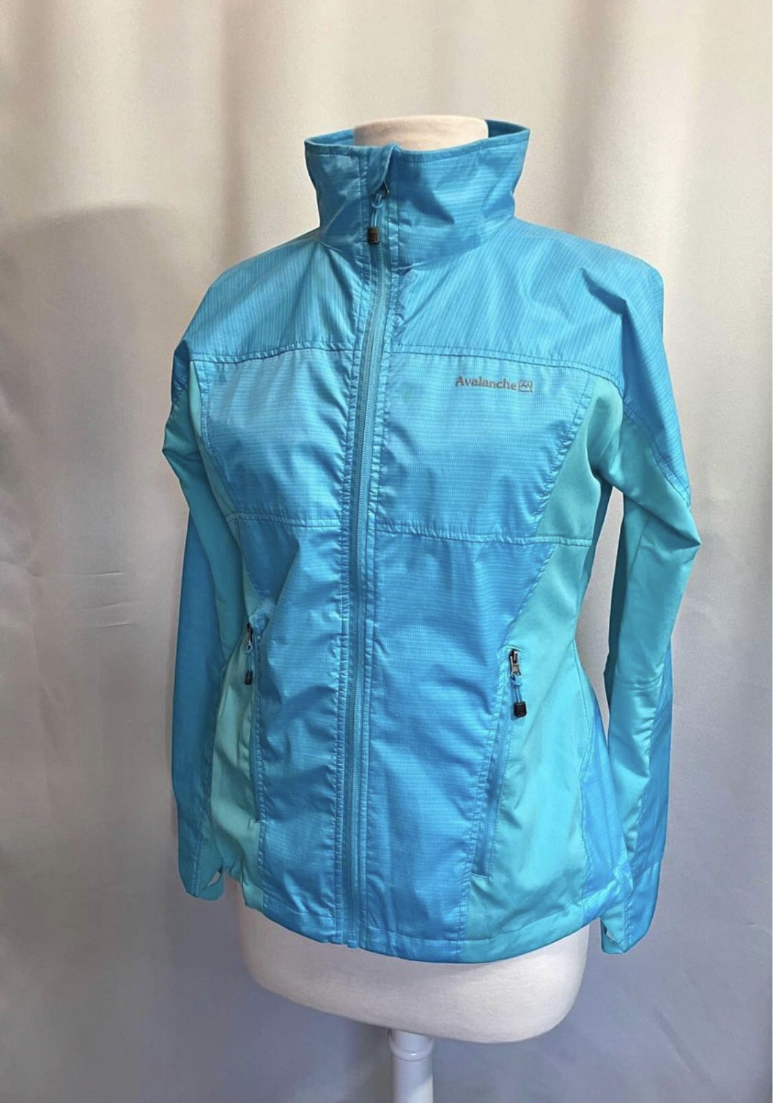 Like New Avalanche Turquoise Weather Shield Waterproof Rain Jacket/ Windbreaker Size Medium
