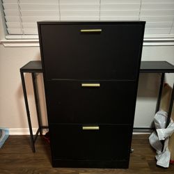 BLACK SHOE CABINET