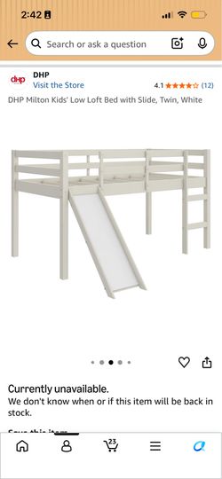 Low loft bunk bed with slide toddler