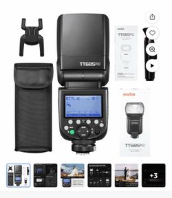 Godox TT685II TTL Flash for Canon Cameras, HSS 1/8000s, 2.4G Wireless X System, TCM Conversion