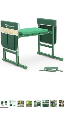New Open Box Garden Kneeler and Seat with Anti-Tipping Extendable Legs, Foldable