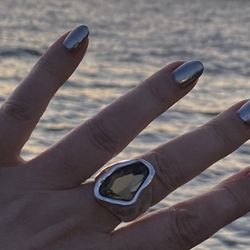 Silver Oceans Collection Ring in Tea