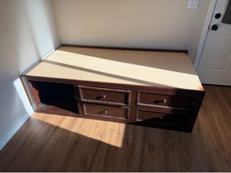 Free twin solid wood bed with drawers