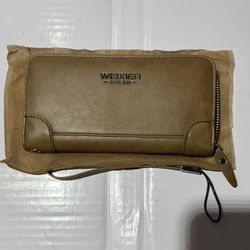 Men Zippper Long Wallet Khaki