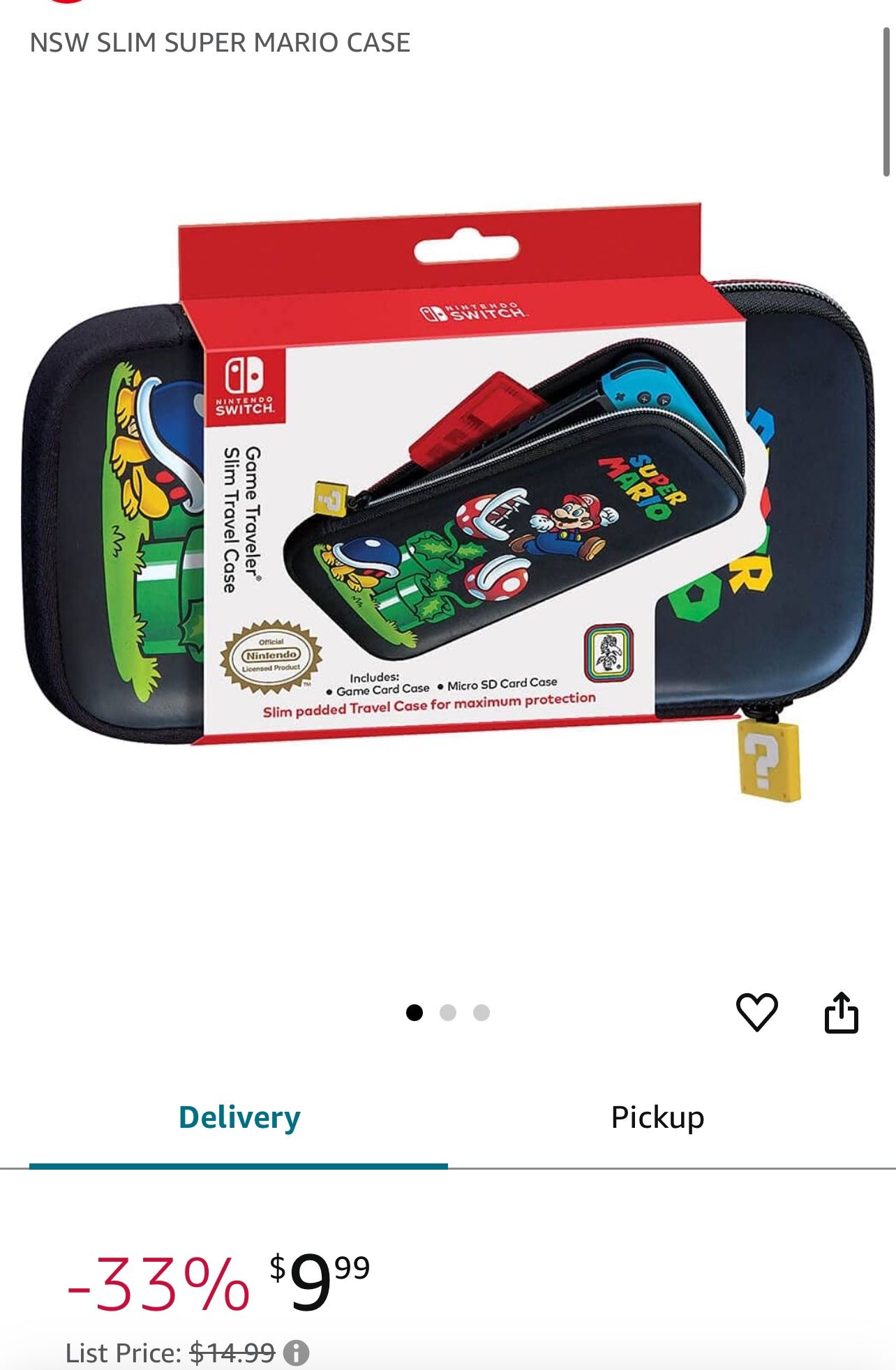 Nintendo Slim Super Mario Case 