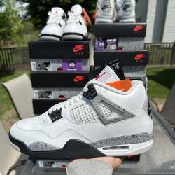 Nike Air Jordan 4 White Cement Size 9.5 10 10.5 11.5 12 7y Brand New