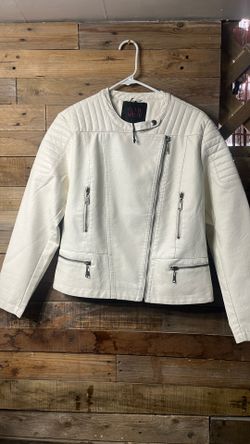 New White Faux Leather Jacket