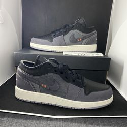 Nike Air Jordan 1 Low SE Craft 7Y GS DV0478-001 Black Cement