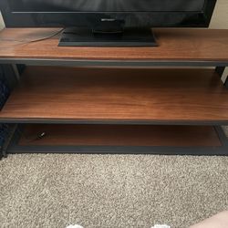 Wood & Metal TV Stand Modern 2-Tier