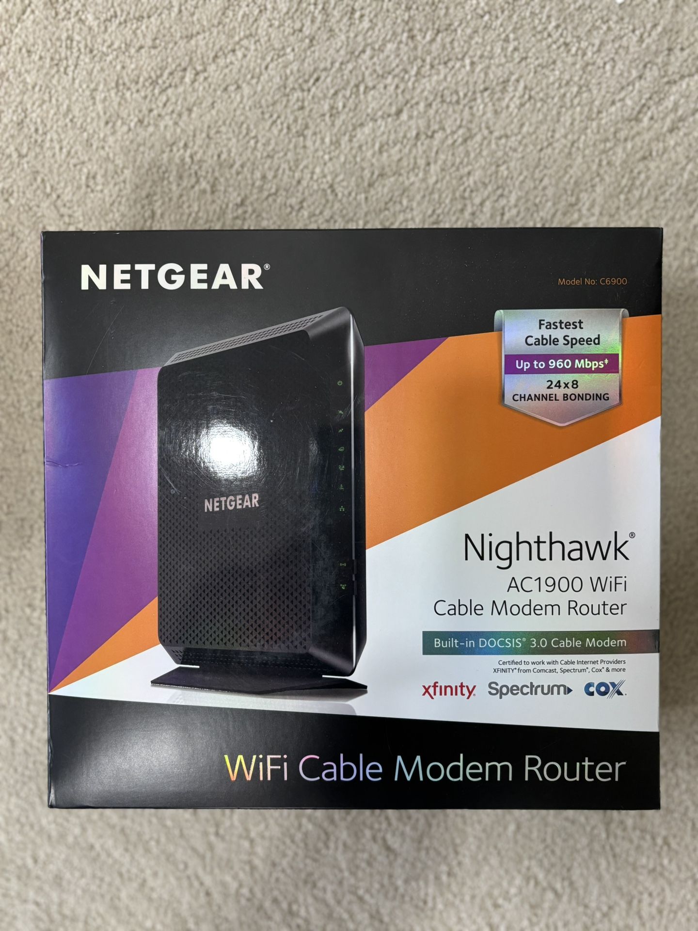 NETGEAR Nighthawk AC1900 WiFi Cable Modem Router