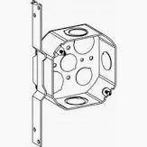 4" (4O) OCTAGON STEEL BOX WITH 1/2" & 3/4" MKO & FB BRACKET