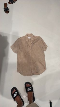 Porter and Ash men’s linen button-down, short sleeve shirt