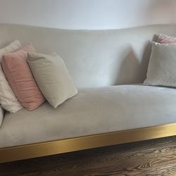 Cream Velvet Couch 