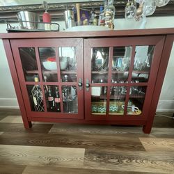 Solid Wood French Door Buffet Table/TV Stand