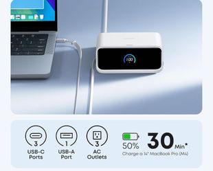 Anker Nano Power Bank, 10,000mAh Portable Charger with 2.3 ft InstaCord Retractable Cable &Anker Nano Charging Station, 7-in-1 USB-C Power Strip for i