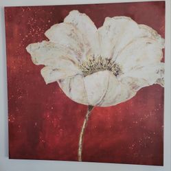 Textured White Flower Canvas Wall Art