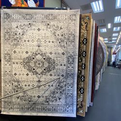 5x7 Area Rugs Carpet Rugs PerSian Design Thick Colors White Black 