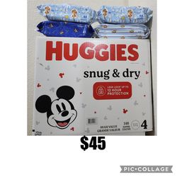 Huggies Size 4 And 4 Wipes