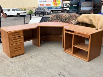 Orman Grubb Large Modular Oak Corner Executive Desk With Storage