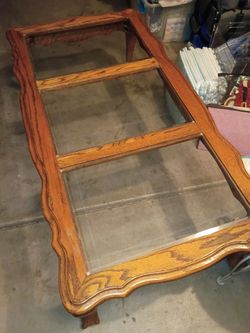 Oak Glass Coffee Table