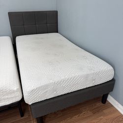 Single size bed with headboard
