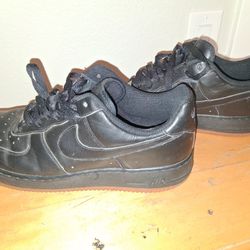 Nike Air Force 1 Low PRM. Leather Black Gum Sole Size 12