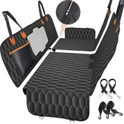 6-in-1 Dog Car Seat Cover for Back Seat, 100% Waterproof Car Hammock for Dogs, Scratchproof Nonslip Car Pet Seat Cover, Mesh Visual Window Car Seat Pr
