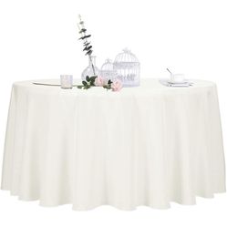 Ivory Round Tablecloths 