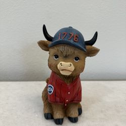 Stars & Stripes 2026 Highland Cow Wearing 1776 Baseball Cap