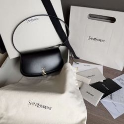 Saint Laurent Black Leather Shoulder Bag 