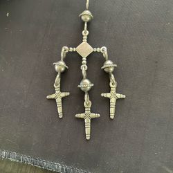 Sterling Silver Cross Pendant, Long