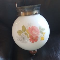 Vintage Milk Glass Flower Ceiling Light
