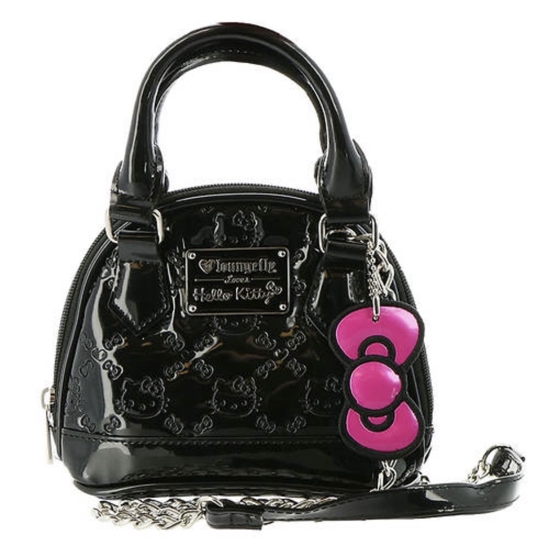 Hello Kitty x Loungefly Black Embossed Micro Dome Handbag Purse Bag BRAND NEW