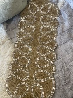 Gold Beaded Table Runner