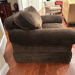 Brown down filled crushed velvet