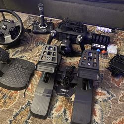 Lot Of Various Flight And Racing Simulator Gear