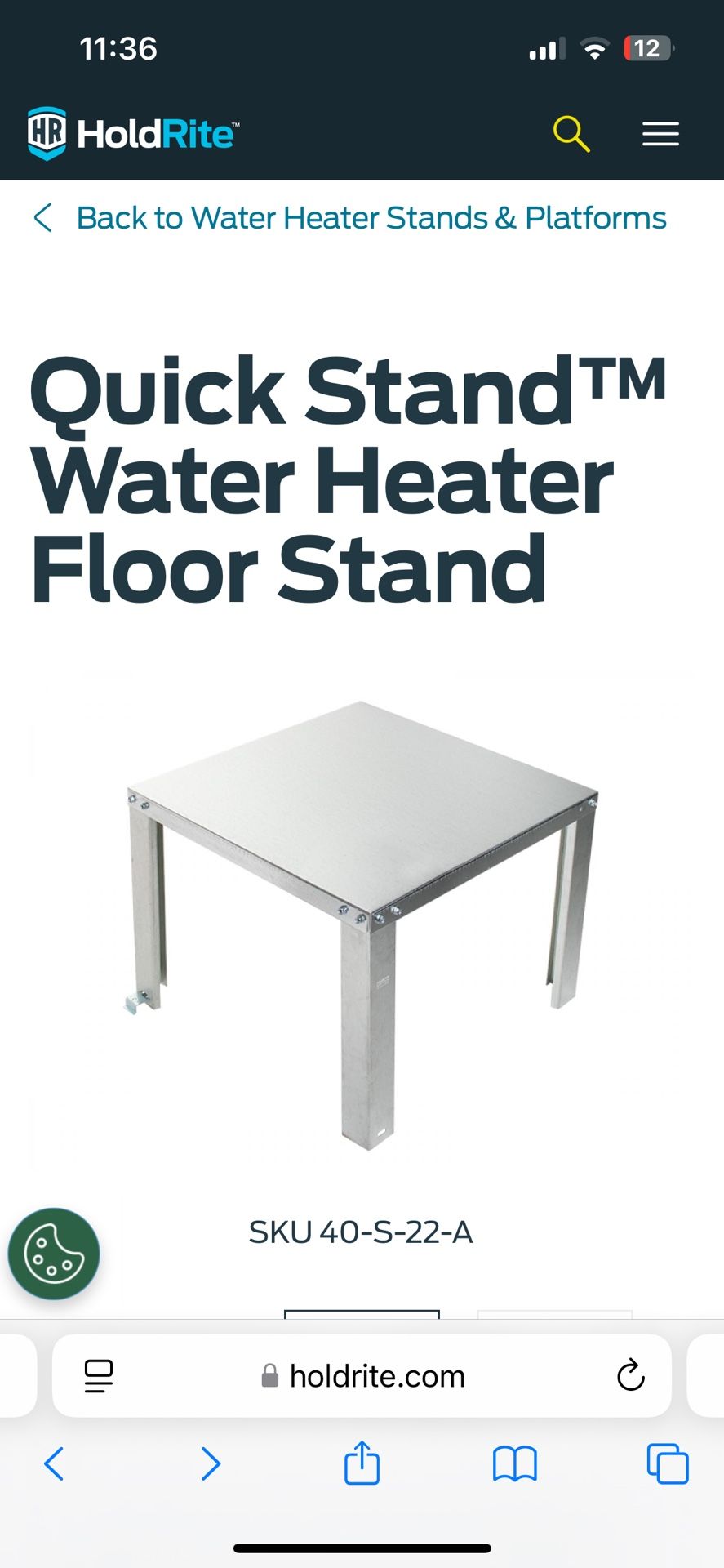 21” galvanized floor stands Risers