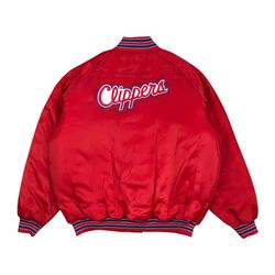 Vintage Nike LA Clippers Satin Jacket 2XL XXL Red Bomber Los Angeles Snap Kawhi