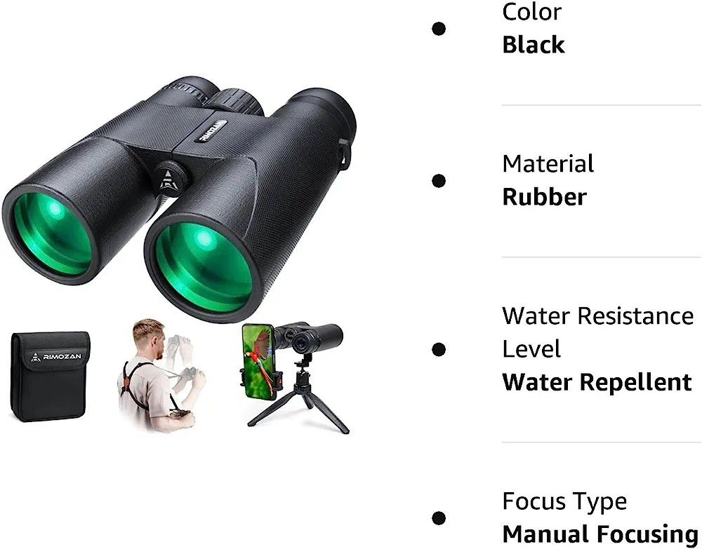 12x42 HD Binoculars for Adults with Binocular Harness Strap and Upgraded Phone Tripod and Adapter 12x42 High Definition Binoculars 

