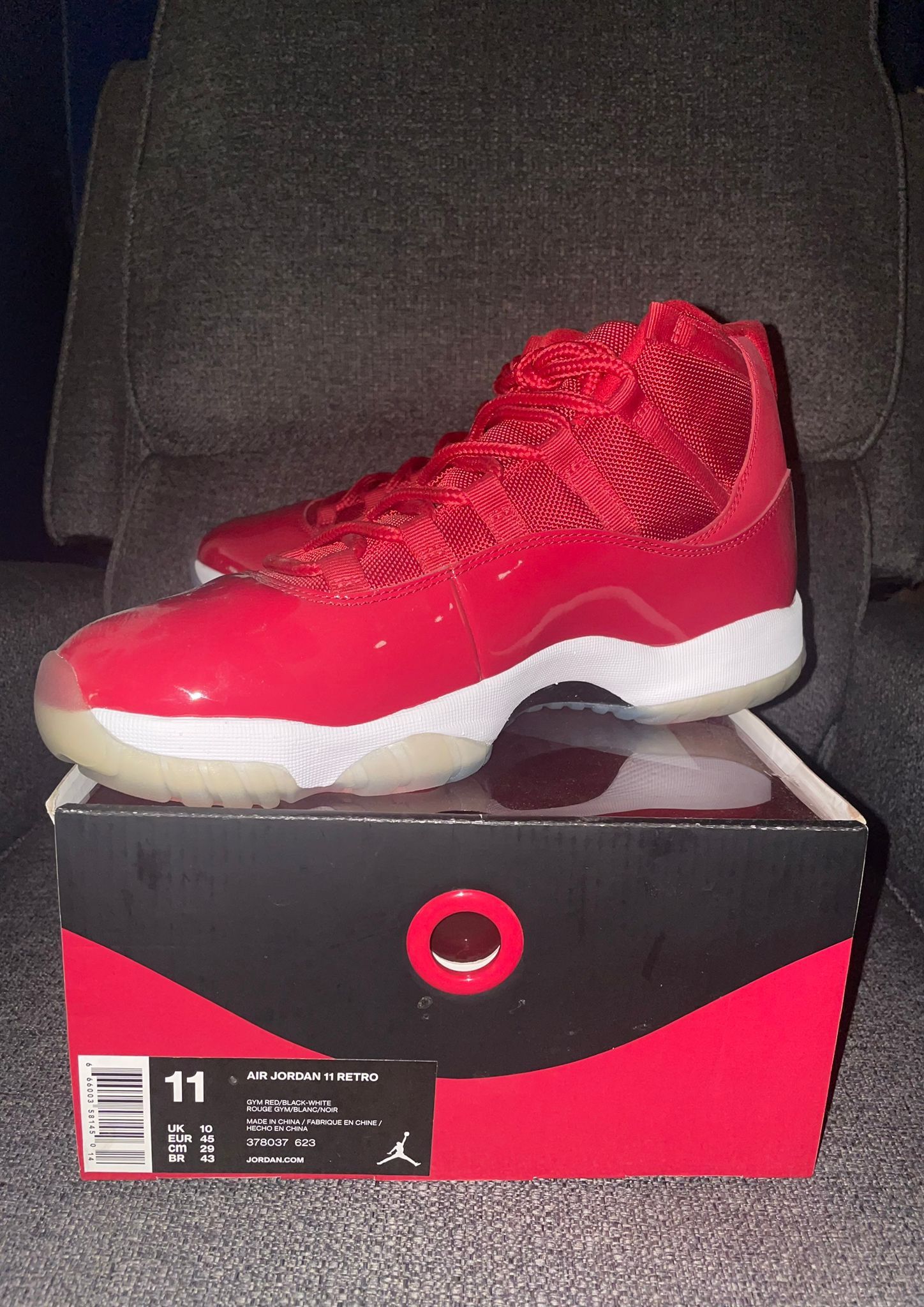 Air Jordans 11 Retro ‘Win Like Jordan’ Red