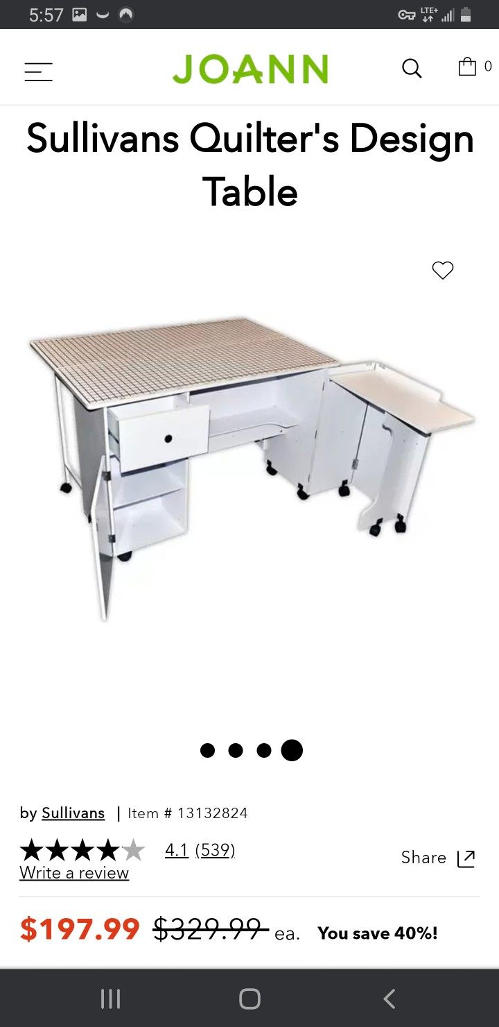 Sullivans Quilter Design Table $75