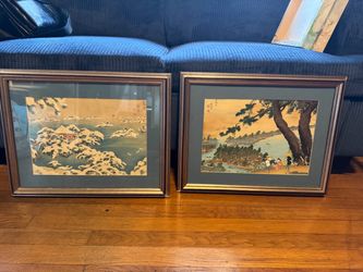 2 VINTAGE ORIGINAL JAPANESE ART PIECES