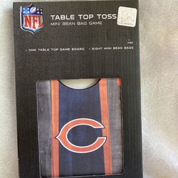 Chicago Bears Table Top Mini Bean Bag Toss, 1 Cornhole Board, 8 Bags