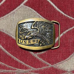USA #1 Bald Eagle 1981 Brass Belt Buckle 