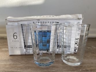 Circleware "windowpane" 7oz Juice Glass Set, 6-piece