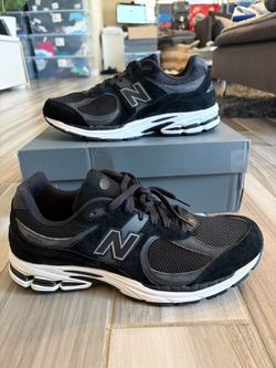 Men's New Balance 2002R Shoes - Black Gunmetal Grey White - Size 13
