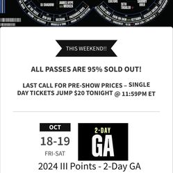 2 tickets for Ill Points Miami (2- day pass)