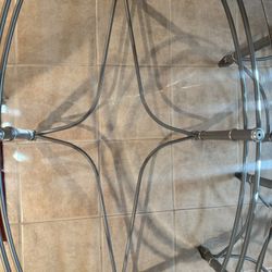 Living Room Table And End Table - Glass And Silver 