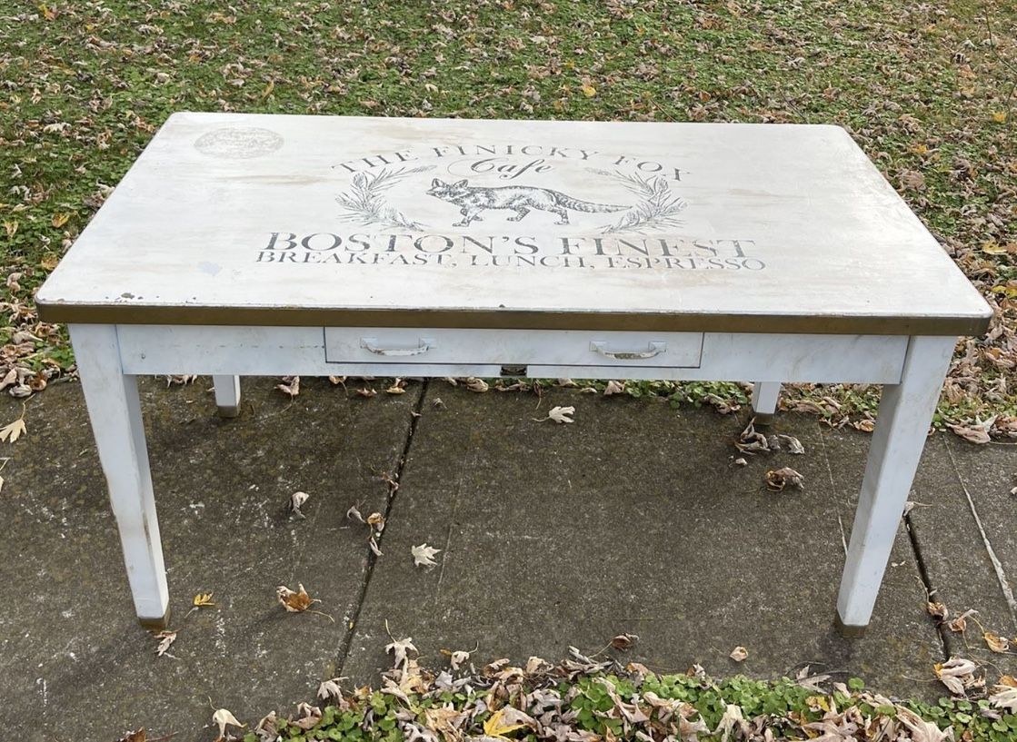 Antique Desk Or Table Steel